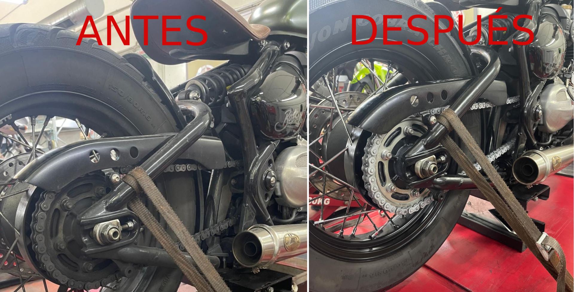cómo limpiar la cadena de la moto